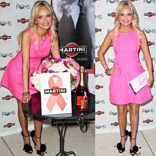 Kristin Chenoweth 'Toast To Survivors' luncheon Kristin Chenoweth lit up the 2012 “Toast to Survivors” luncheon in Chelsea, New York, wearing a vibrant Barbie-pink mini dress paired with a playful “Love” clutch and feathered Christian Louboutin heels