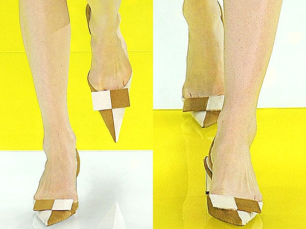 Louis Vuitton Spring 2013 shoes Models strut in checkered pointy-toe shoes down the Louis Vuitton Spring/Summer 2013 runway in Paris