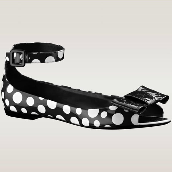 Louis Vuitton x Yayoi Kusama ballerina in monogram vernis dots infinity noir Louis Vuitton x Yayoi Kusama ballerina in monogram vernis dots infinity noir