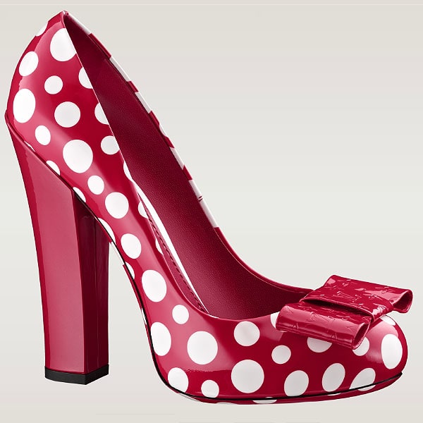 Louis Vuitton x Yayoi Kusama pump in monogram vernis dots infinity rouge Louis Vuitton x Yayoi Kusama pump in monogram vernis dots infinity rouge