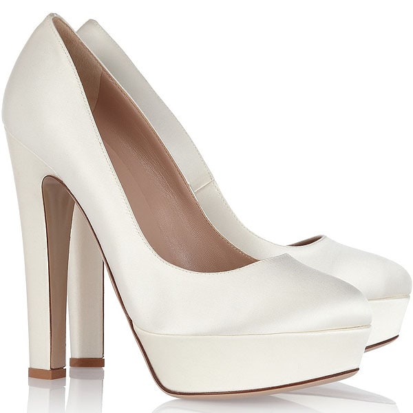 Valentino satin platform pumps Valentino Satin Platform Pumps