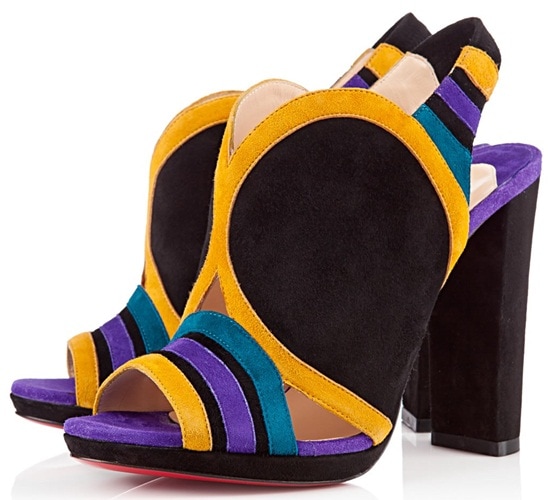 christian louboutin fourmi Christian Louboutin 'Fourmi' Suede Colorblock Slingback Sandals