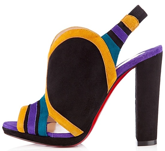 christian louboutin fourmi Christian Louboutin 'Fourmi' Suede Colorblock Slingback Sandals