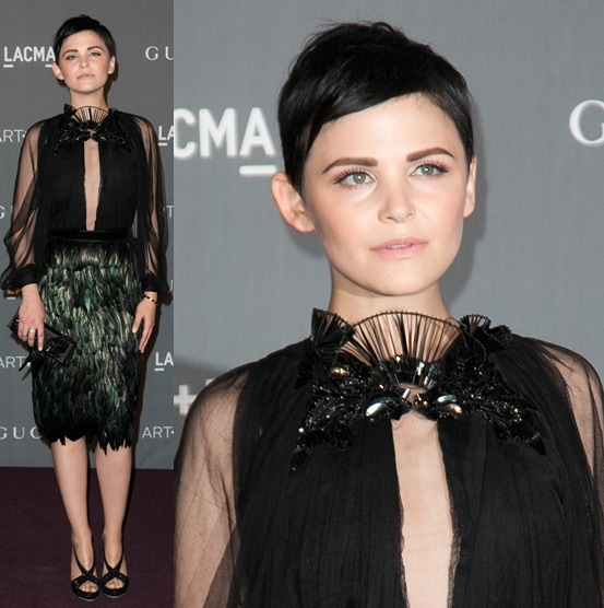 ginnifer goodwin at the 2012 lacma art+film gala oct 27 Actress Ginnifer Goodwin arrives in a crystal-embellished black dress at LACMA 2012 Art + Film Gala Honoring Ed Ruscha and Stanley Kubrick
