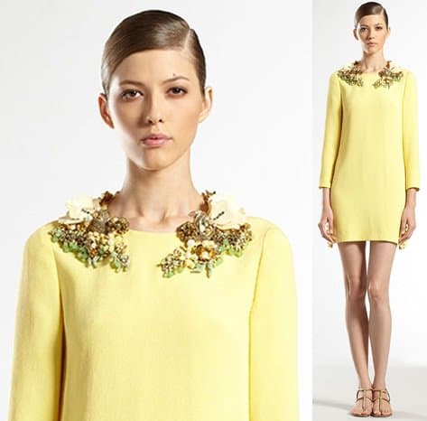 gucci hand embroidered floral silk creponne dressjpg-3 Gucci Hand Embroidered Floral Silk Creponne Dress
