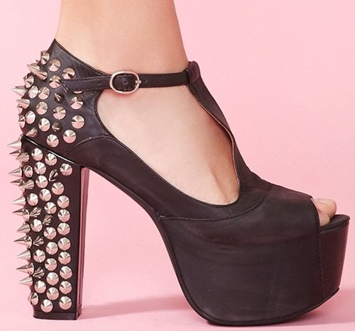 jeffrey campbell foxy spike2 Jeffrey Campbell 'Foxy' Spike Platform Sandals in Black