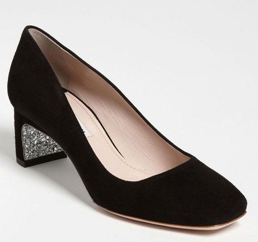 miu miu glitter heel pump Miu Miu Glitter Heel Pump