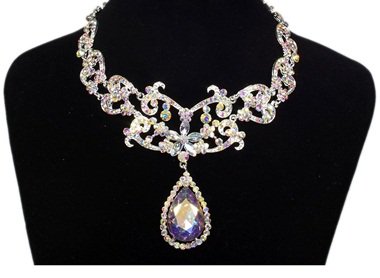 Initial Crystal Rhinestone Alloy Choker Pendant Necklaces Initial Crystal Rhinestone Alloy Choker Pendant Necklaces