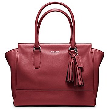 Coach Legacy Leather Medium Candace Carryall in Silver/Black Cherry Coach Legacy Leather Medium Candace Carryall in Silver/Black Cherry