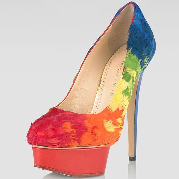 Charlotte Olympia Dolly Charlotte Olympia "Dolly" Feathered Pumps