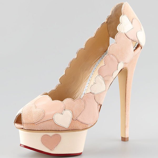 Charlotte Olympia Love Me Charlotte Olympia "Love Me" Platform Pumps in Blush
