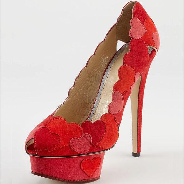 Charlotte Olympia Love Me Charlotte Olympia "Love Me" Platform Pumps in Red