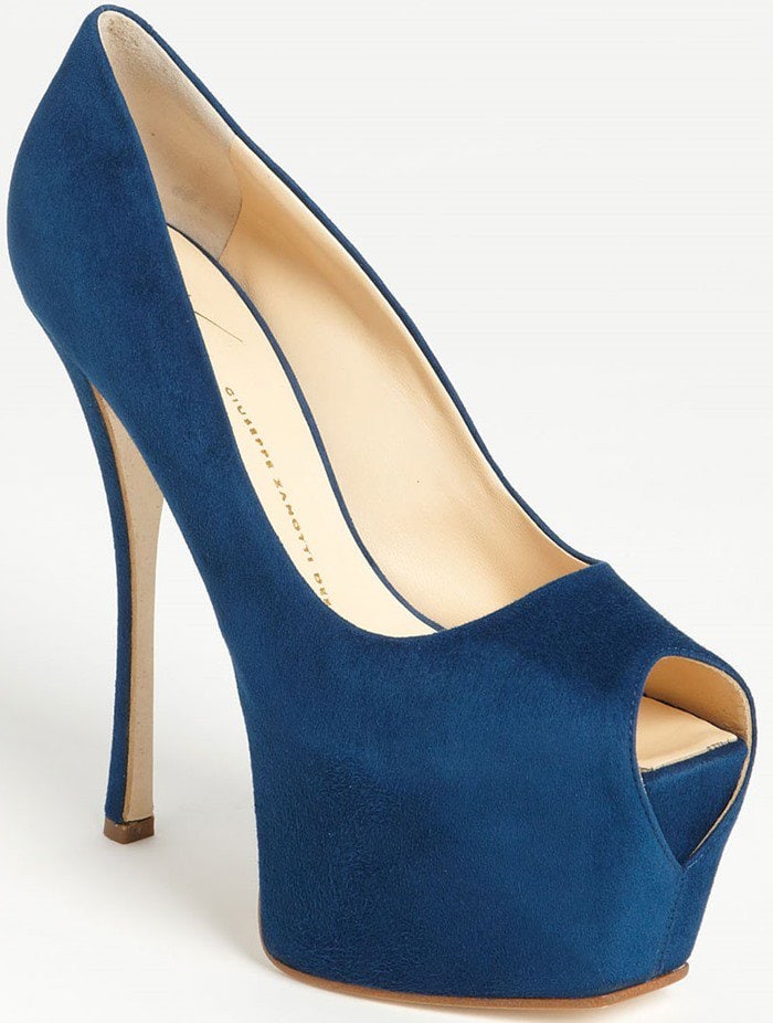 Giuseppe Zanotti Peep Toe Pump Blue