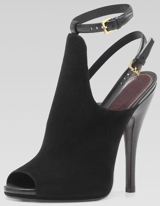 gucci jane open toe high heel suede bootie Gucci Jane Open-Toe High-Heel Suede Booties