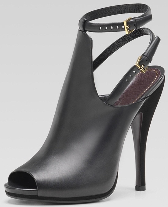 gucci jane open toe leather bootie Gucci Jane Open-Toe Leather Booties