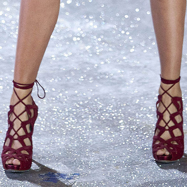 Nicholas Kirkwood shoes 2012 Victoria's Secret Fashion Show Miranda Kerr shows off her feet in glittering red shoes