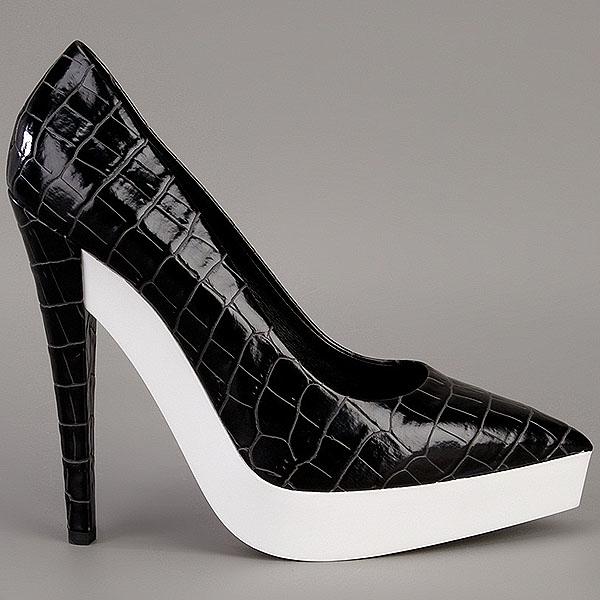 Stella McCartney faux crocodile platform pump Stella McCartney Faux Crocodile Platform Pumps
