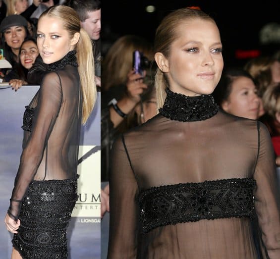 teresa palmer breaking dawn 2 premiere LA Actress Teresa Palmer wore an Emilio Pucci dress with a sequined black bandeau that covered essential areas