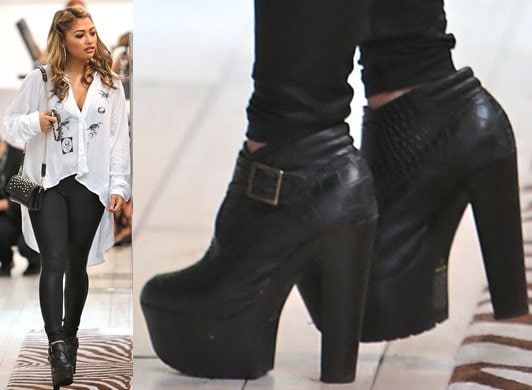 vanessa white of the saturdays shopping in LA nov 2 Vanessa White in chunky ankle booties