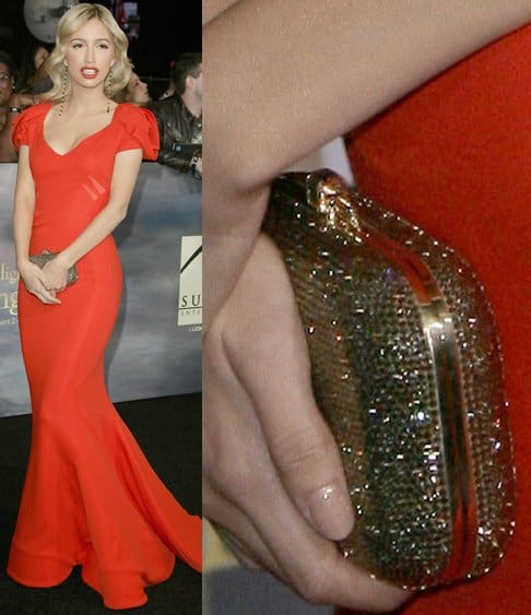 Actress Christian Serratos attends the premiere of "The Twilight Saga: Breaking Dawn - Part 2"