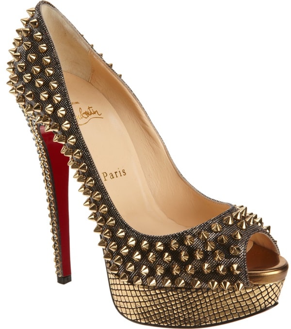 Christian Louboutin Lady Peep Spikes Pumps