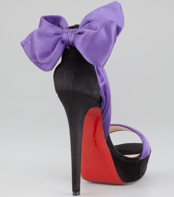 Christian Louboutin 'Vampanodo' Satin Bow Red-Sole Sandals