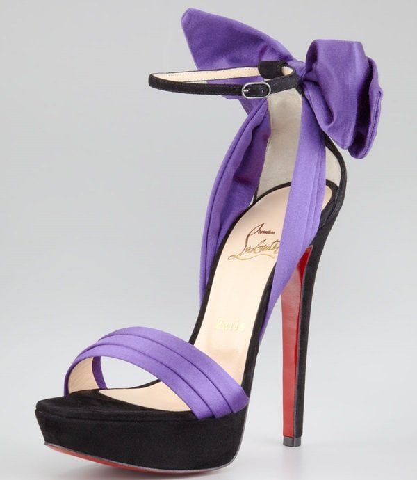 Christian Louboutin 'Vampanodo' Satin Bow Red-Sole Sandals