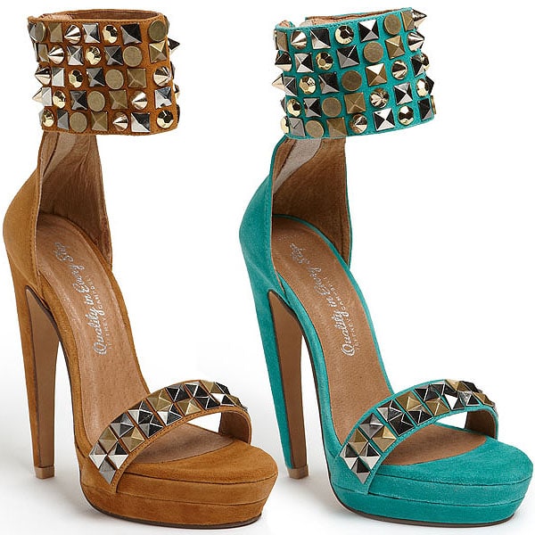 Jeffrey Campbell Kylie Jeffrey Campbell "Kylie" Studded Ankle-Cuff Platform Sandals