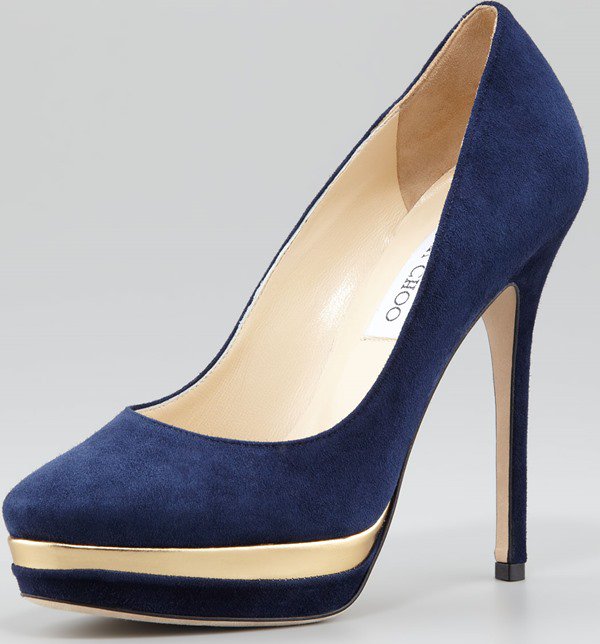 Jimmy Choo 'Brulee' Suede Pumps in Navy