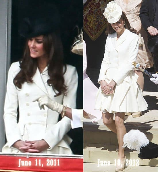 Kate Middleton Alexander McQueen coat dress Regal in Alexander McQueen - Capturing moments of royal duty in a coat dress that blends tradition with contemporary flair, at Trooping The Colour and the Garter Ceremony