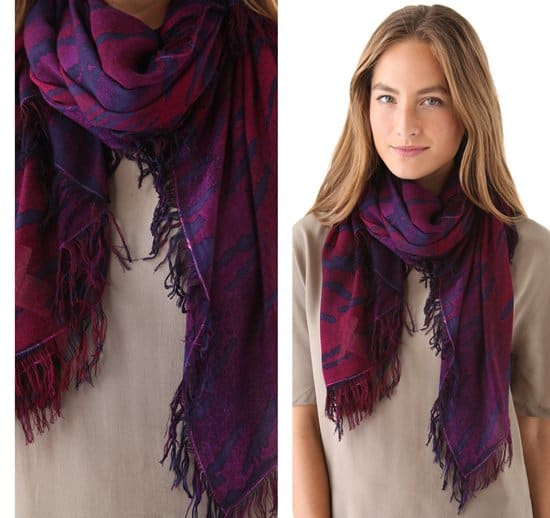 Theodora Callum_Fringe Tiger Scarf Inject a vibrant burst of color into your wardrobe with Theodora Callum's fringe tiger scarf