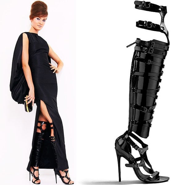 Tom Ford Spring 2013 RTW Tom Ford Spring 2013 RTW Taffeta Dress and Knee-High Gladiator Sandals