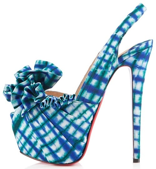 Christian Louboutin 'High BouBou' Ruffled Slingbacks
