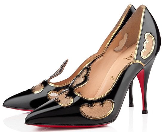 christian louboutin indies black pair Christian Louboutin “Indies” Tooled Leather Pumps in Black, featuring intricate laser-cut detailing and a signature red sole, originally retailed for $995
