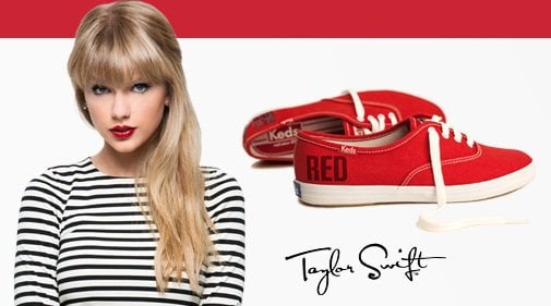 taylor swift red keds2 Taylor Swift collaborated with Keds to design a line of red sneakers alongside her fourth studio album, Red