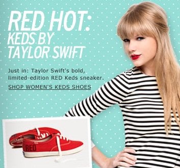 taylor swift red keds23 The collection included red canvas shoes with designs ranging from floral patterns to cat-inspired motifs