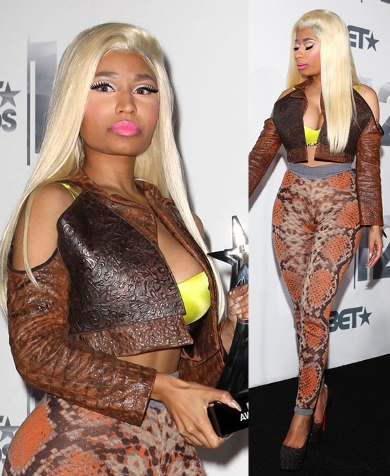 nicki minaj the BET awards july 1 Nicki Minaj poses in the press room at the 2012 BET Awards at The Shrine Auditorium on July 1, 2012 in Los Angeles, California