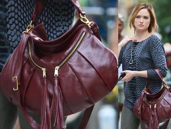 Kaylee Defer filming a scene for Season 6 of Gossip Girl