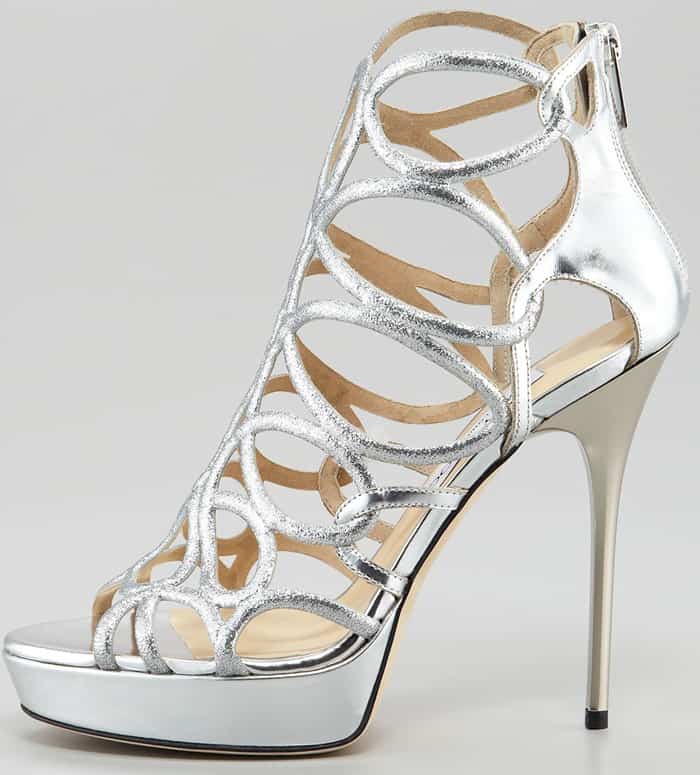 Jimmy Choo 'Blast' Glitter Platform Cage Sandals
