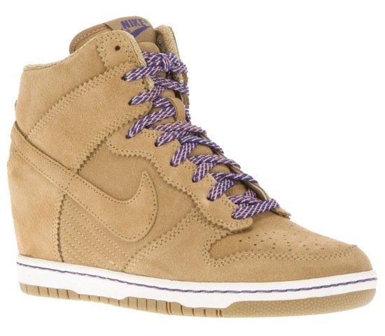 NIKE 'Dunk' wedge hi-top sneaker Nike 'Dunk' Wedge Sneakers With Purple Laces