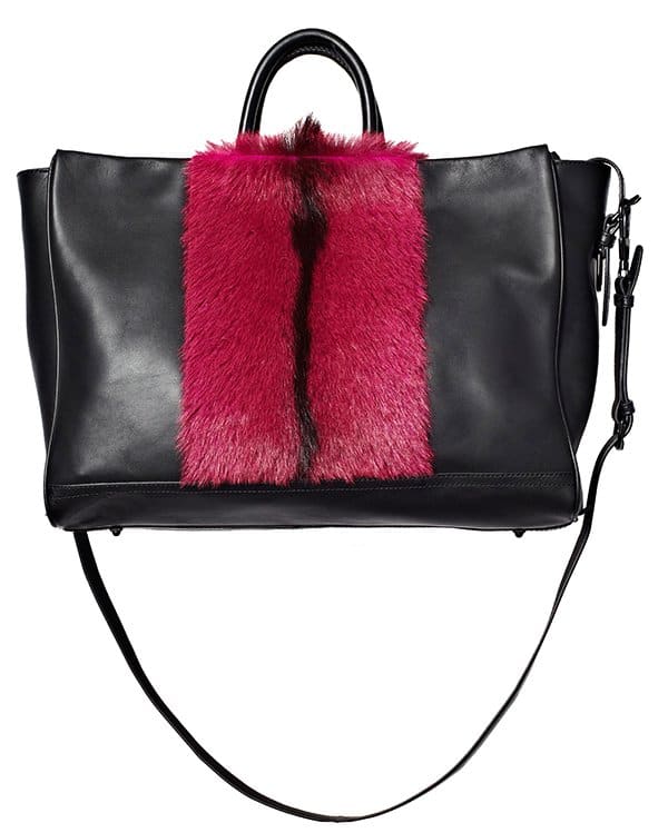 3.1 Phillip Lim Goat Medium Ryder Hold All in Hot Pink-Black