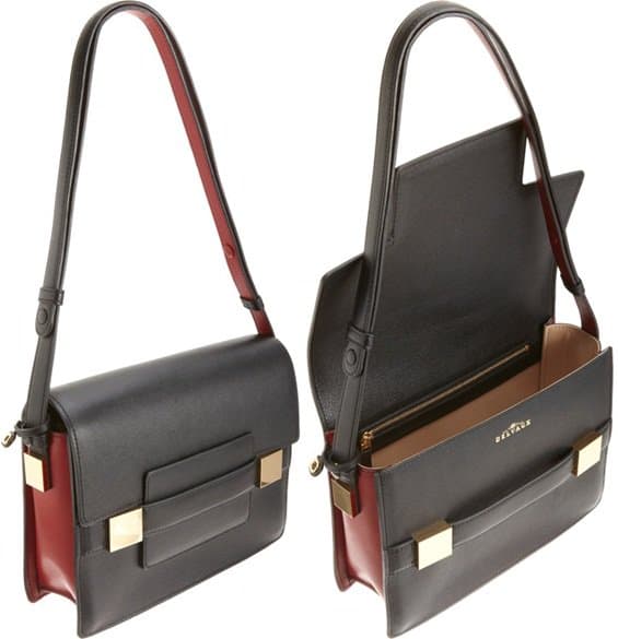 Delvaux Madame PM Shoulder Bag in Black/Ruby