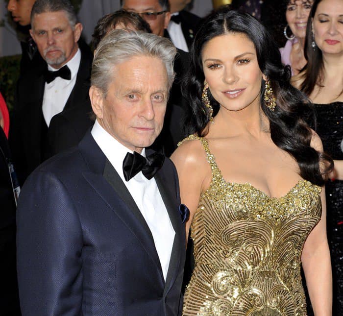 Catherine Zeta-Jones and Michael Douglas arrive at the Oscars at Hollywood Highland Center