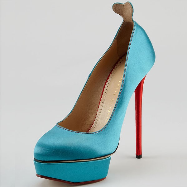 Charlotte Olympia "Josephine" Satin Platform Pumps