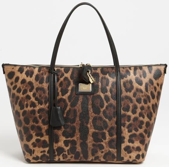 Dolce Gabbana Miss Escape Classic Leather Tote in Leopard
