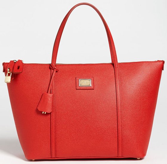 Dolce Gabbana Miss Escape Classic Leather Tote in Red