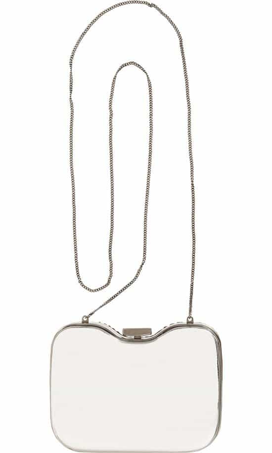 Fendi Giano Metallic Clutch in Plexiglass and Astrakhan Fur