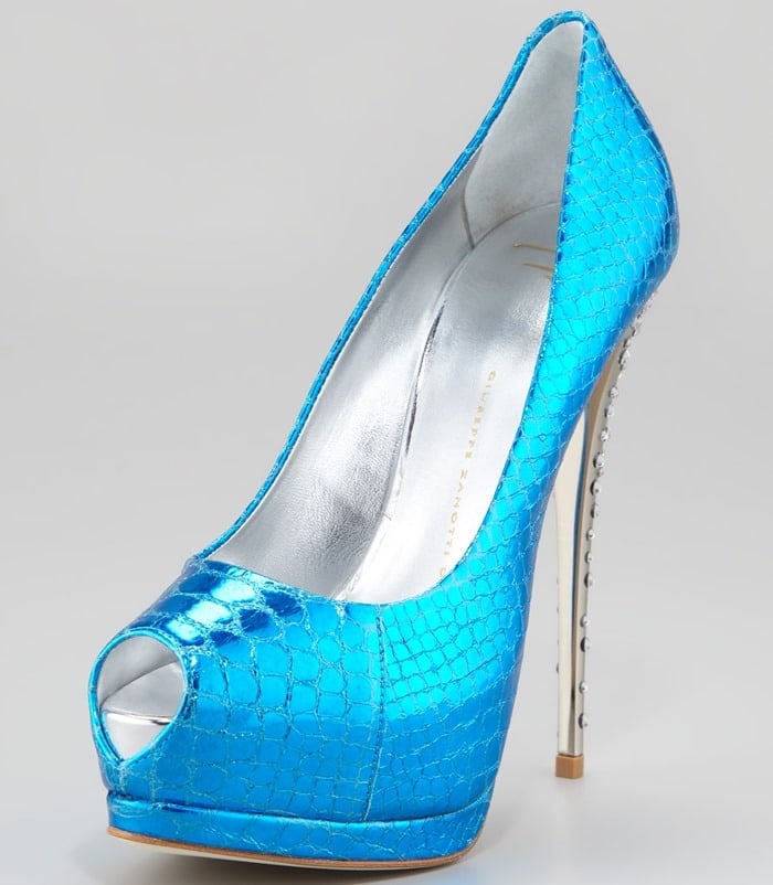Giuseppe Zanotti Metallic Snake-Print Pumps