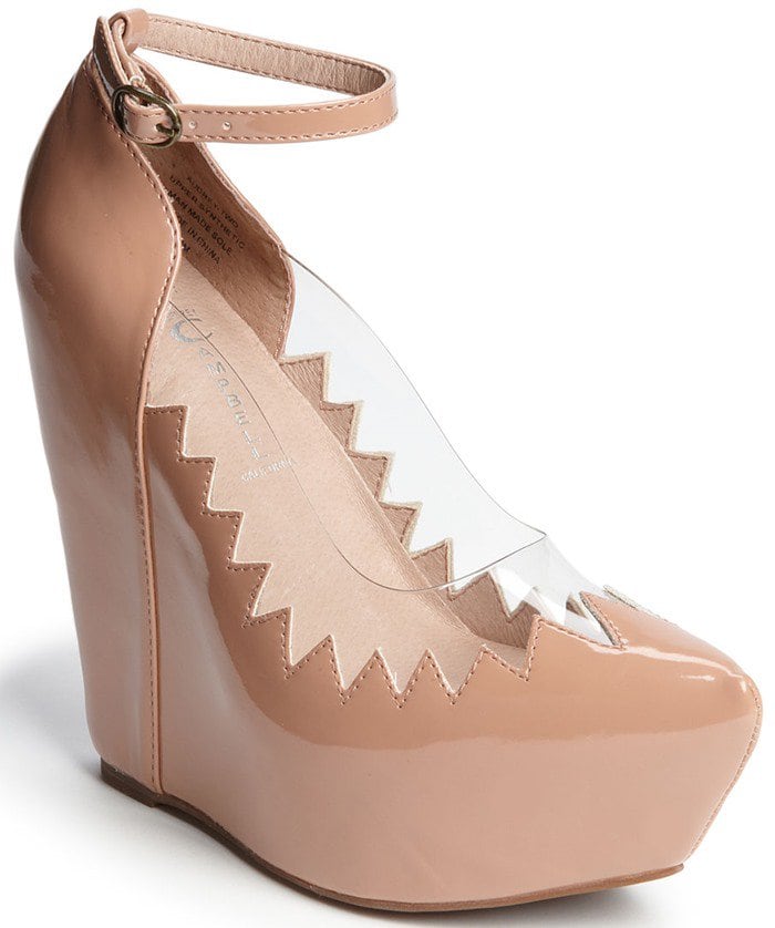 Jeffrey Campbell 'Audrey' Jagged-Edged Ankle-Strap Wedges