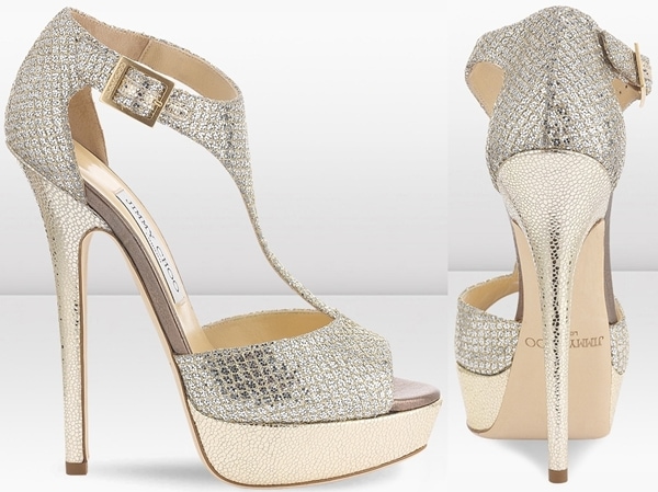Metallic Jimmy Choo 'Tease' Sandals